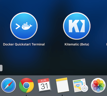 Docker Toolbox (Mac) Terminal and Kitematic Apps