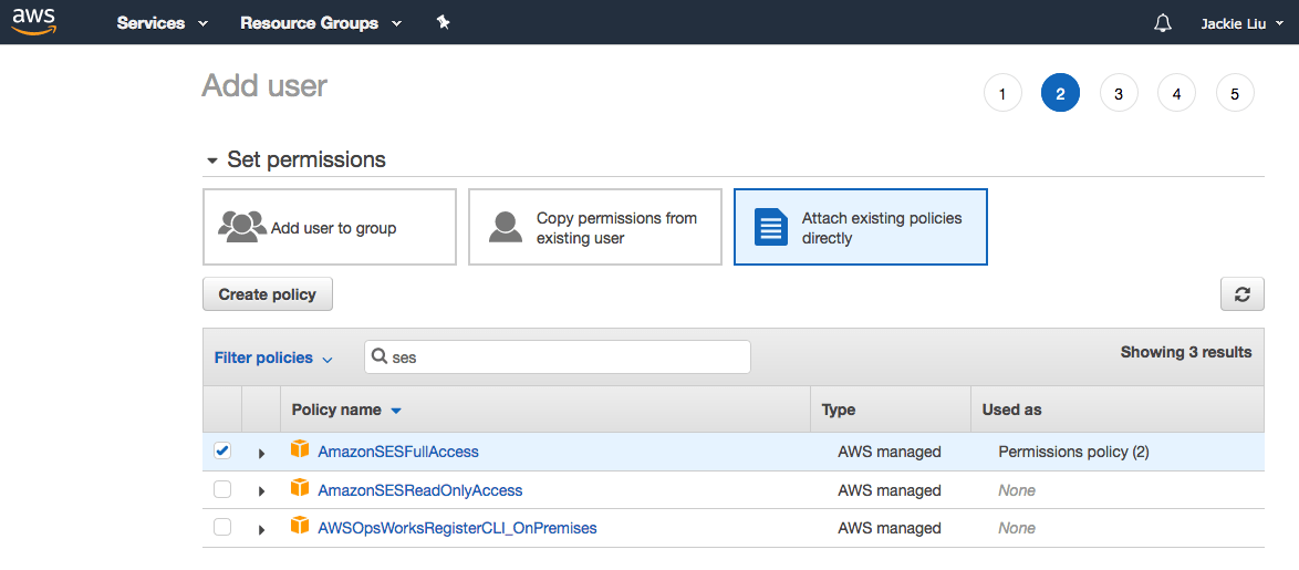 Generating an Amazon SES API key through IAM