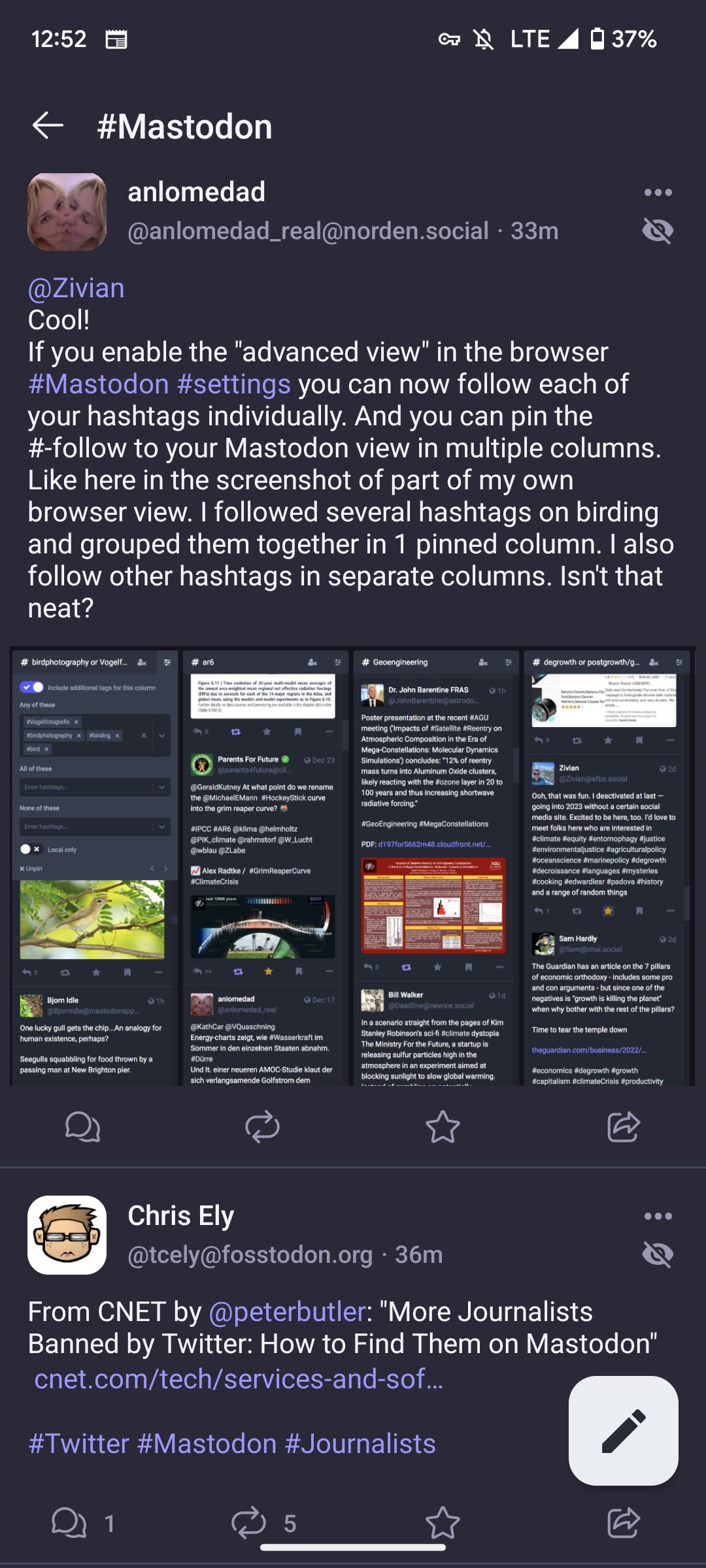 Mastodon Mobile App Screenshot