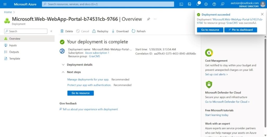 Deploying Grav CMS on Azure App Service - Autoize