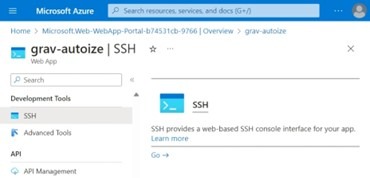 Azure app service web-based SSH 